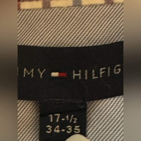 Tommy Hilfiger Custom Fit Blue Long Sleeve Button Down Men’s 17 1/2 - Picture 7 of 10